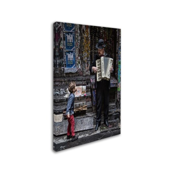 Vince Russell 'The Busker And The Boy' Canvas Art,22x32